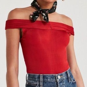 Silence + Noise Urban Outfitters Red Crop Top